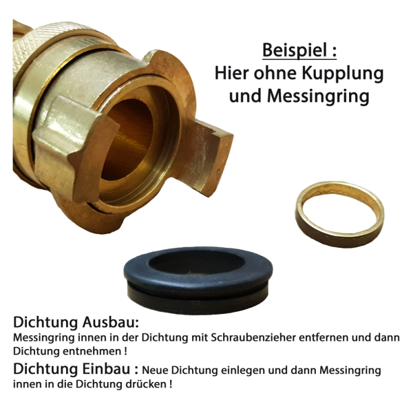 2 x Schnellverbinder-Dichtung für GEKA mit Kontermutter